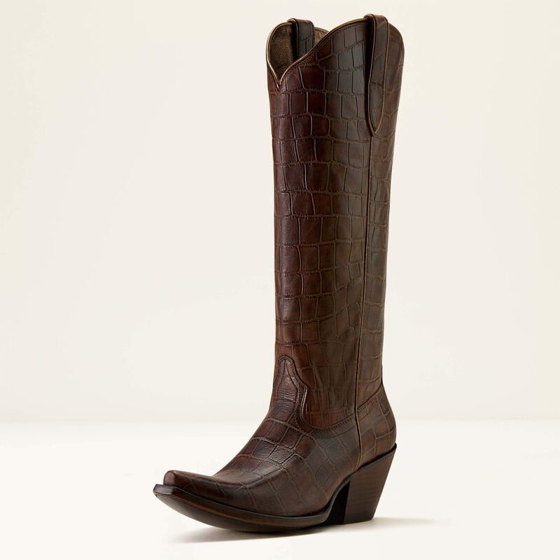 Ariat Women's Casanova X Toe Western Boot Luxe Espresso Croc Print 10061831 - Southern Soule Designs