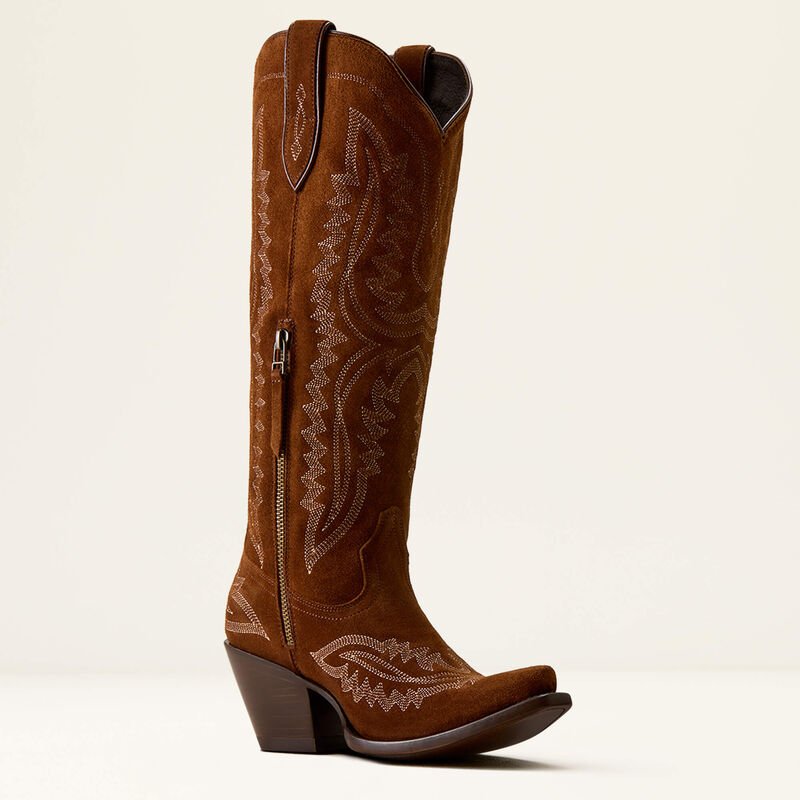 Ariat Women's Casanova X Toe Western Boot Oil Tan Suede - 10080418 - Southern Soule Designs