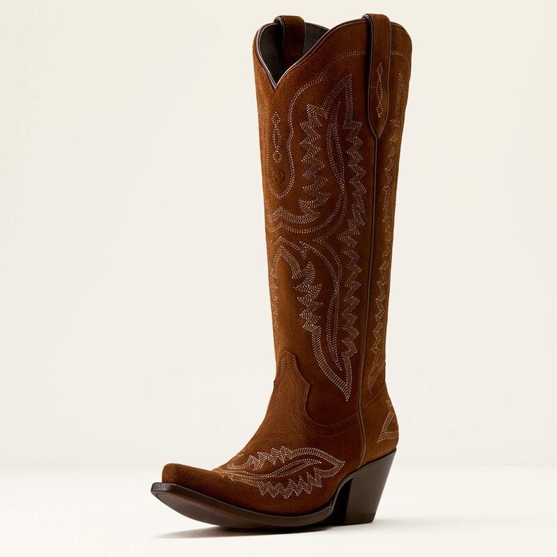 Ariat Women's Casanova X Toe Western Boot Oil Tan Suede - 10080418 - Southern Soule Designs