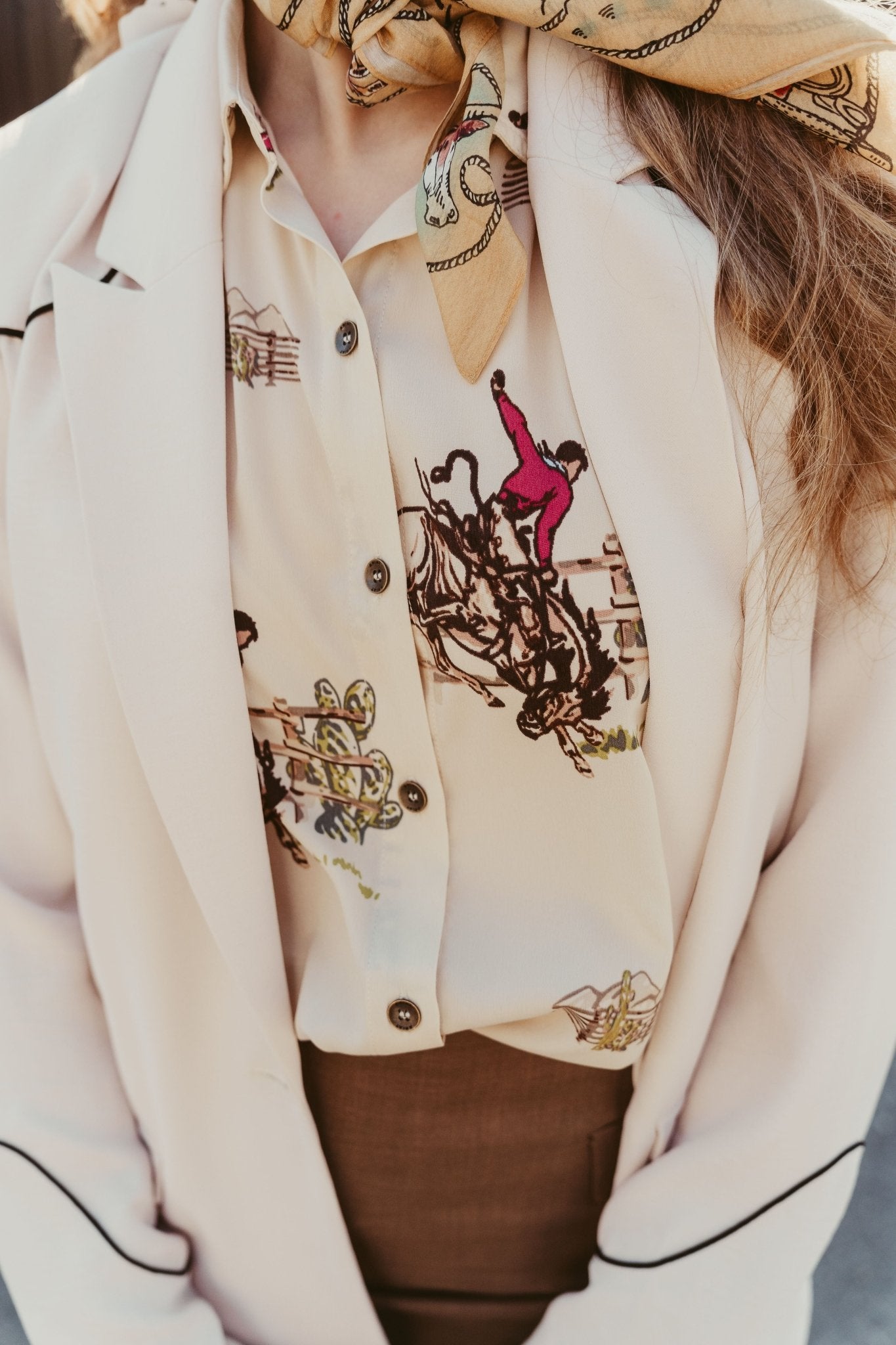 Ariat Women's Homestyle Long Sleeve Shirt Round Up Print 10058540 - Southern Soule Designs