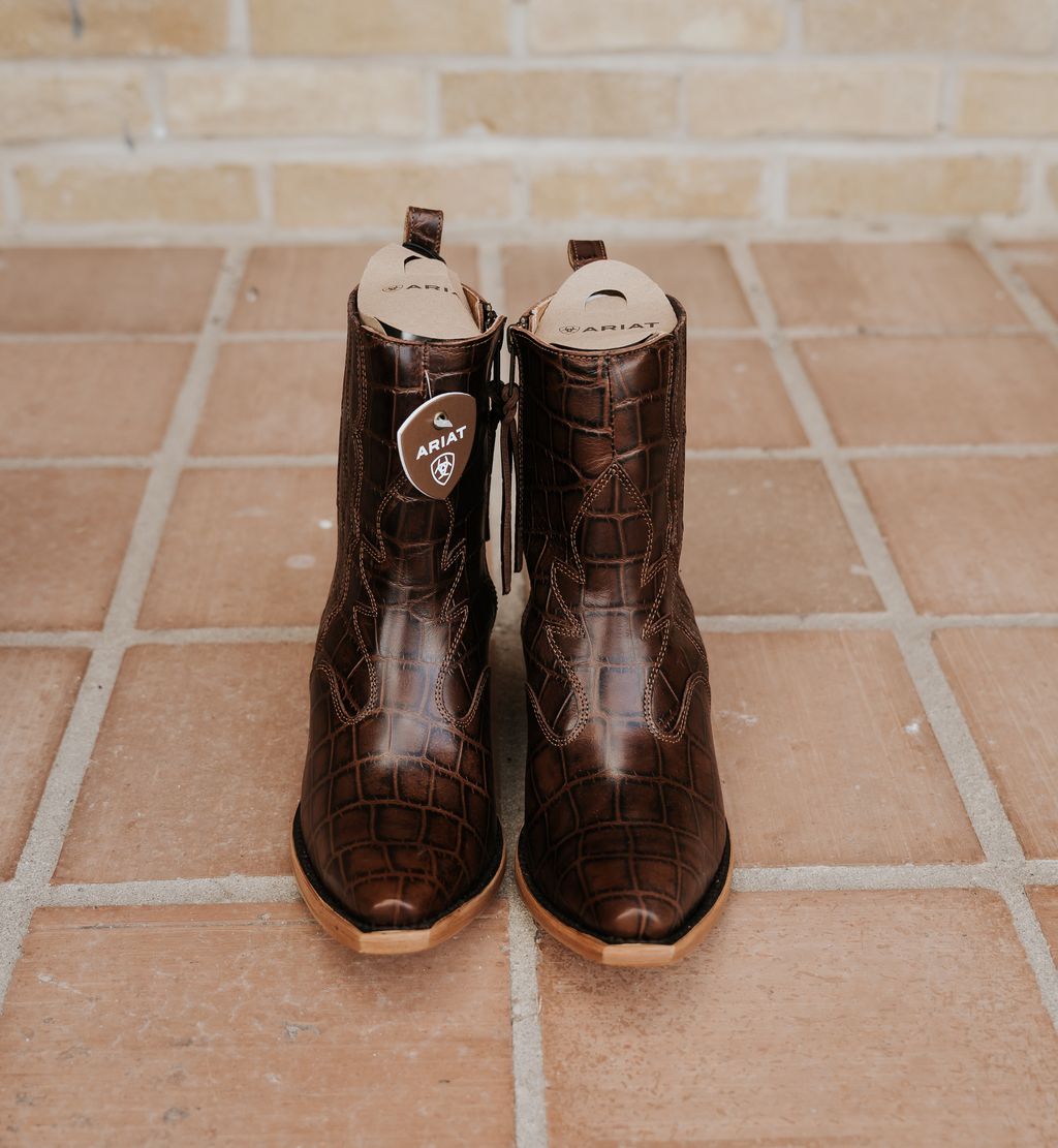 Ariat Women's Jade Boot Luxe Expresso Croc Print 10063821 - Southern Soule Designs