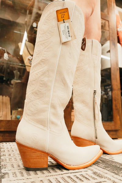 Ariat Women's Laramie StretchFit Western Boot Oyster Suede 10061215 - Southern Soule Designs