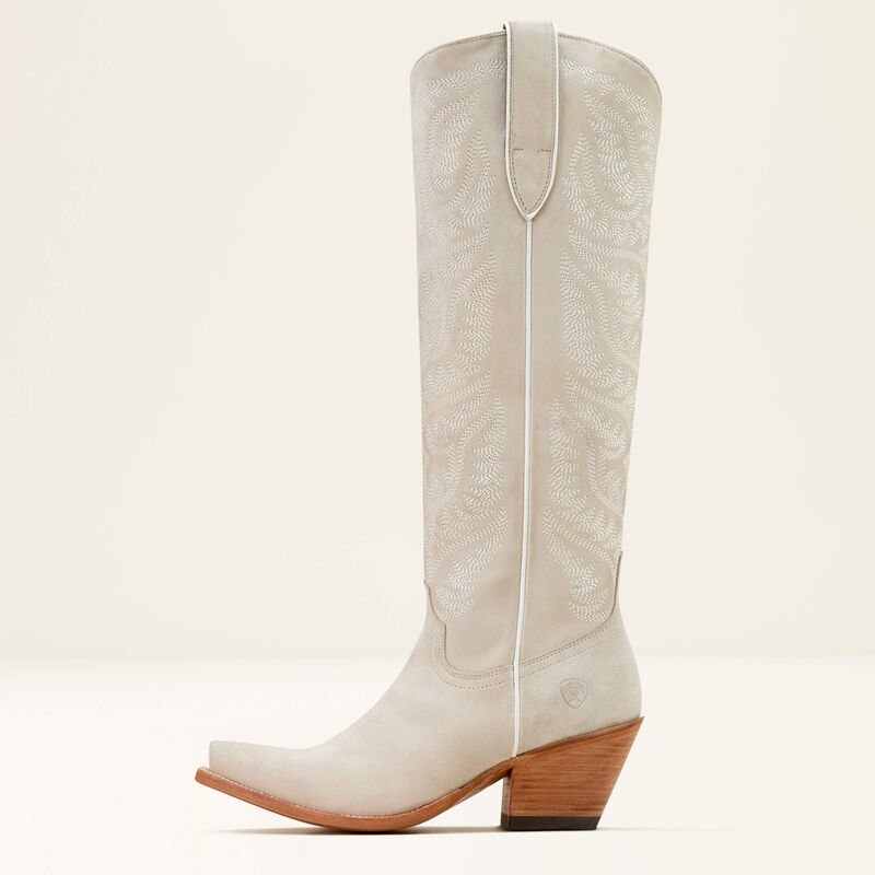 Ariat Women's Laramie StretchFit Western Boot Oyster Suede 10061215 - Southern Soule Designs