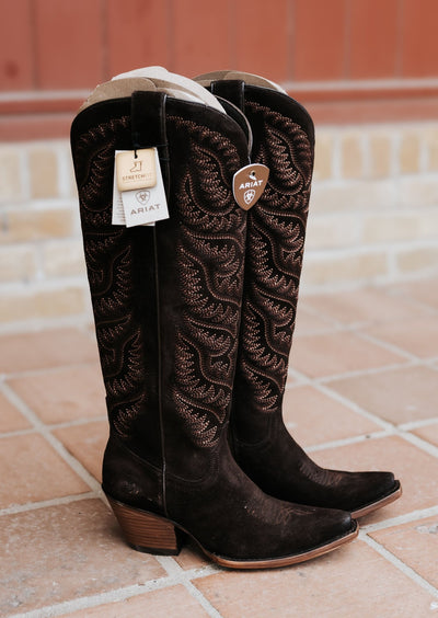 Ariat Women's Laramie X Toe Western Boot French Roast Suede 10063926 - Southern Soule Designs