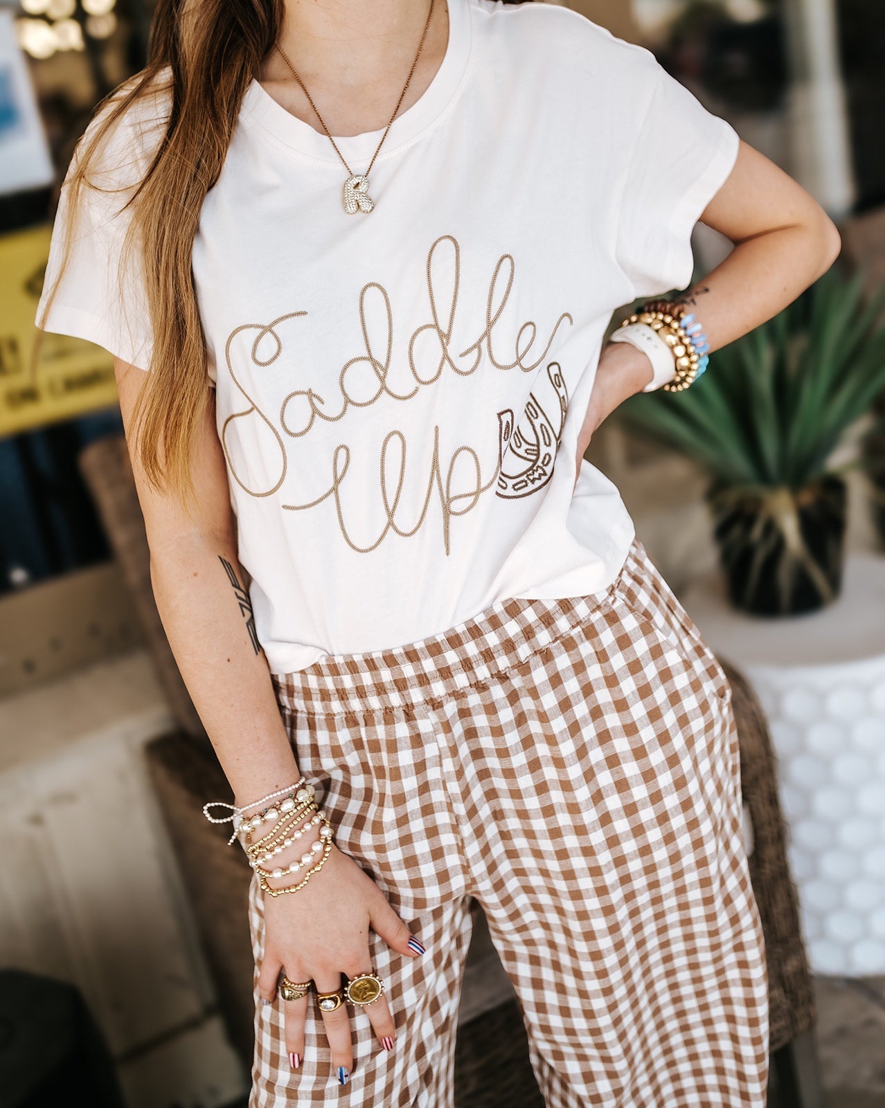 Ariat Women's Sea Salt Saddle Up Tee 10073553 - Southern Soule Designs