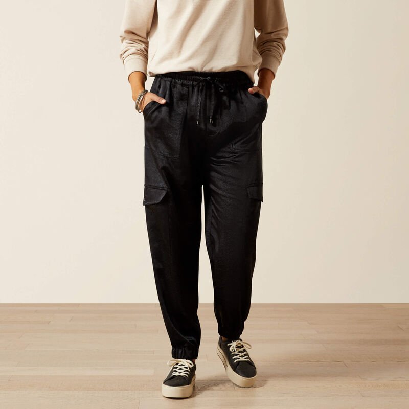 Ariat Women's Silky Cargo Pants Black 10065975 - Southern Soule Designs