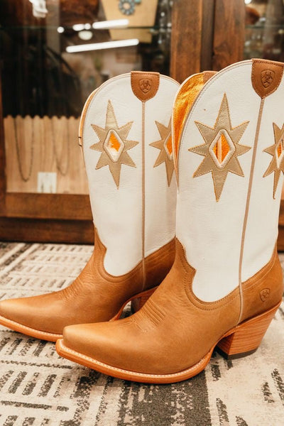 Ariat Women's Starlight Western Boot Flaxen/Basic White 10061316 - Southern Soule Designs