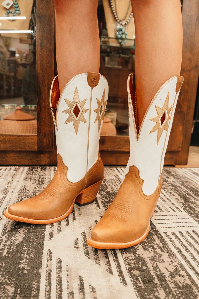 Ariat Women's Starlight Western Boot Flaxen/Basic White 10061316 - Southern Soule Designs