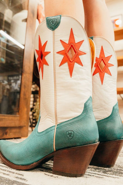 Ariat Women's Starlight Western Boot Turquoise/Pearly White 10061313 - Southern Soule Designs