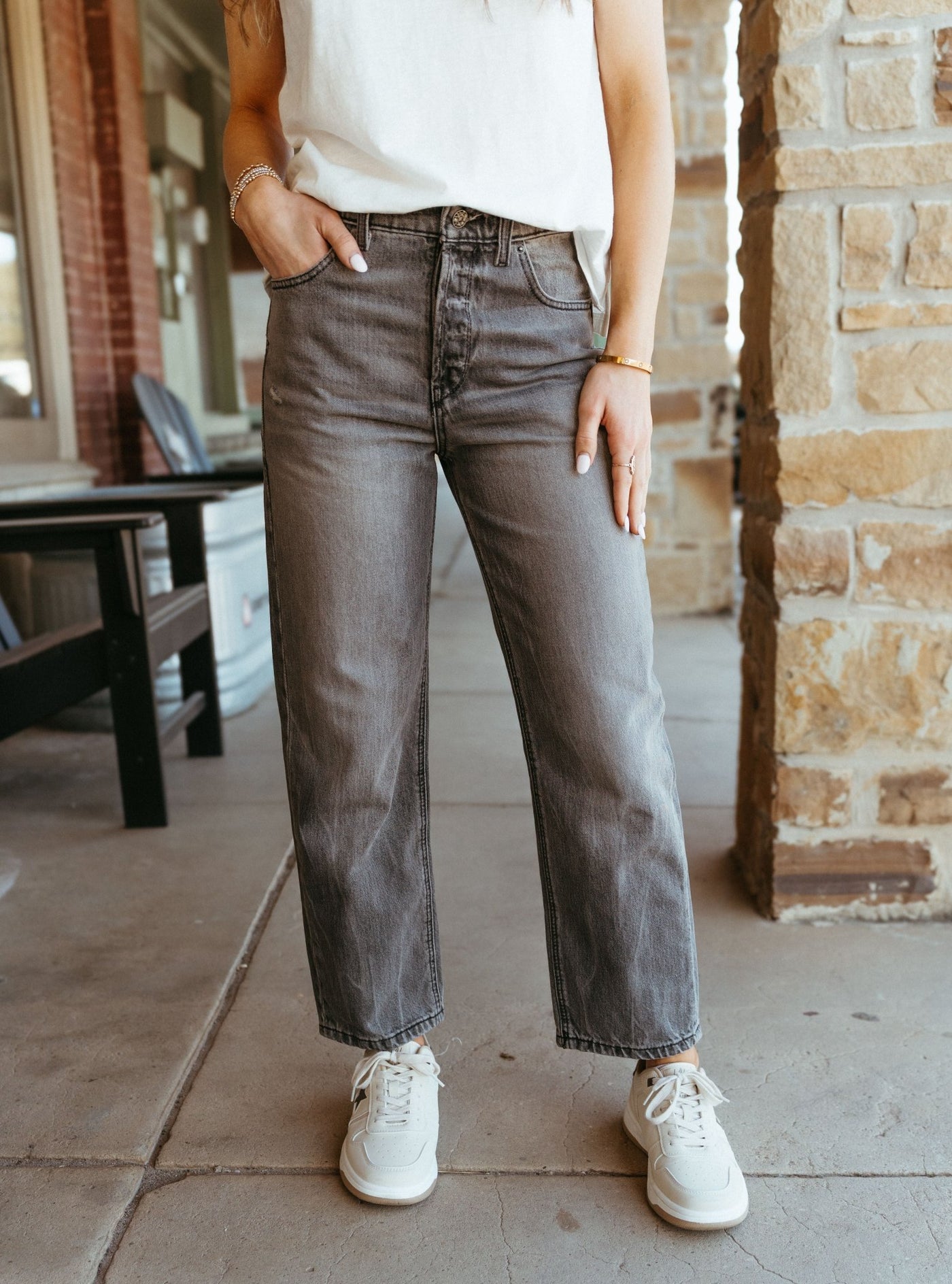 Ariat Women's Ultra High Rise Jazmine Tomboy Straight Jean Vintage Black 10058913 - Southern Soule Designs