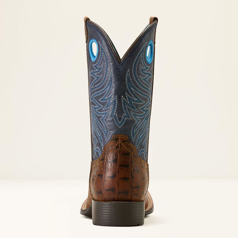 Ariat Youth Knox Western Navy/ Brown Croc Print 10074192 - Southern Soule Designs