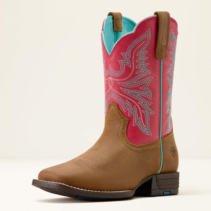 Ariat Youth Westwood Wide Square Toe Western Boot Wicker|Hot Pink - Southern Soule Designs