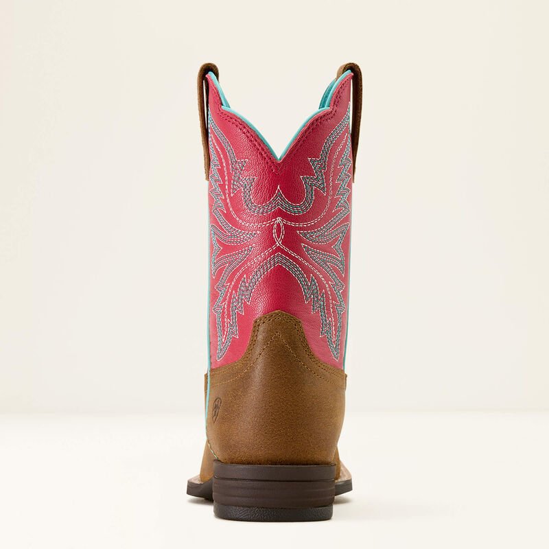 Ariat Youth Westwood Wide Square Toe Western Boot Wicker|Hot Pink - Southern Soule Designs