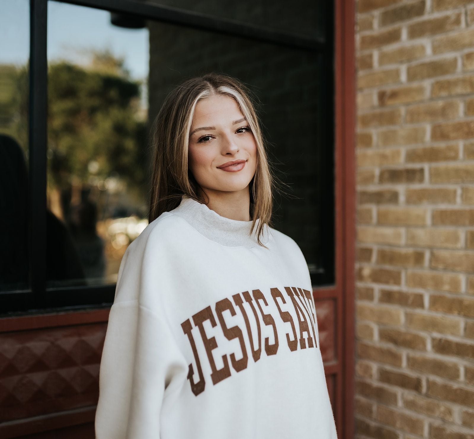 Ash Grey Cross & Jesus Reversible Sweatshirt IT2594 - Southern Soule Designs