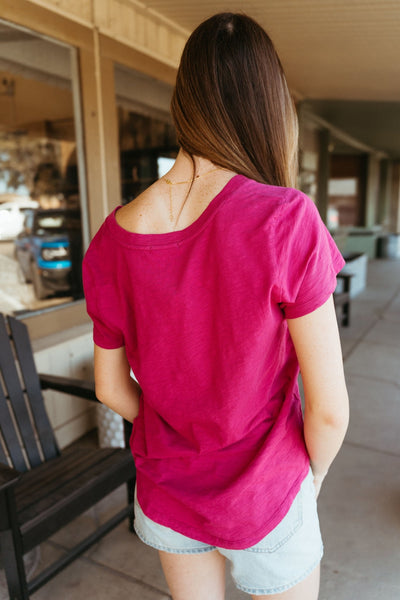 Asher V - neck Tee Magenta ZT241209 - Southern Soule Designs