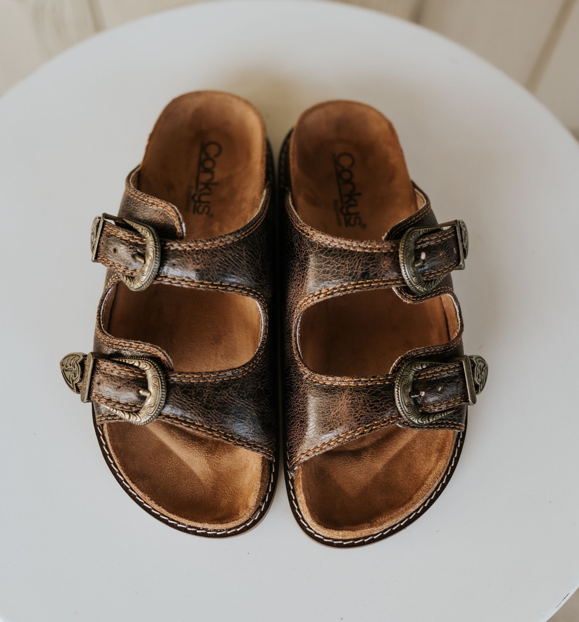 Atta Girl Espresso Crinkle Sandal - Southern Soule Designs