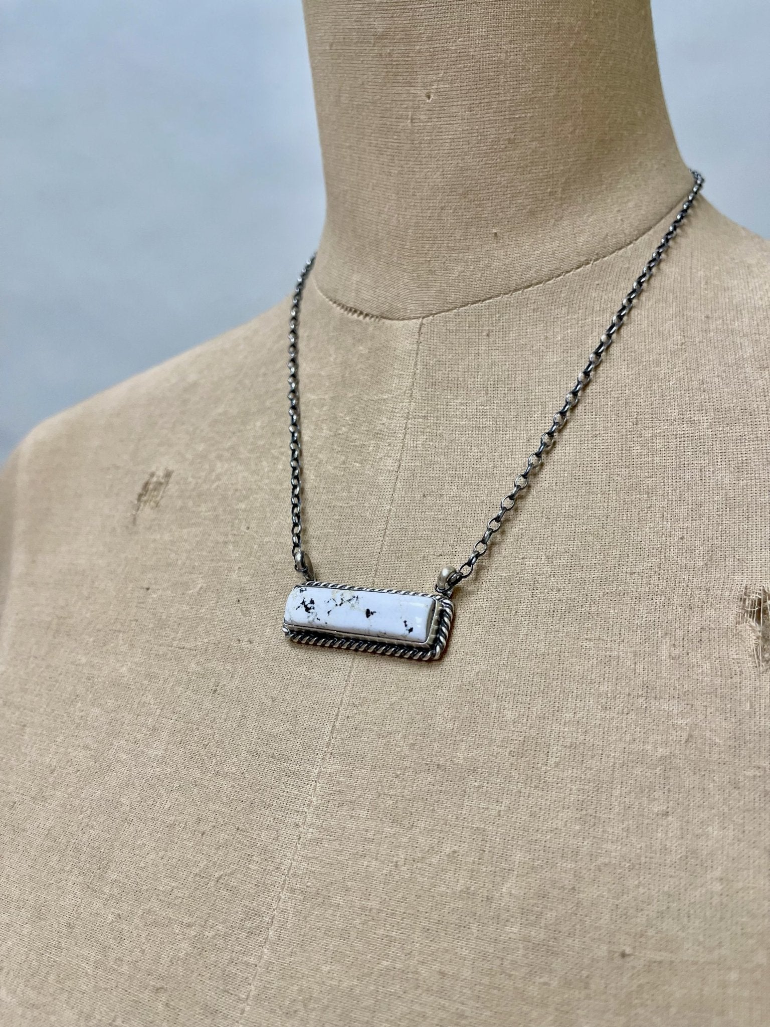 Augistine Largo White Buffalo Bar Necklace - Southern Soule Designs