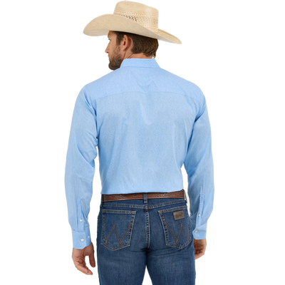 Wrangler Men's Cody Johnson Long Sleeve Shirt Powder Blue Paisley 112365620