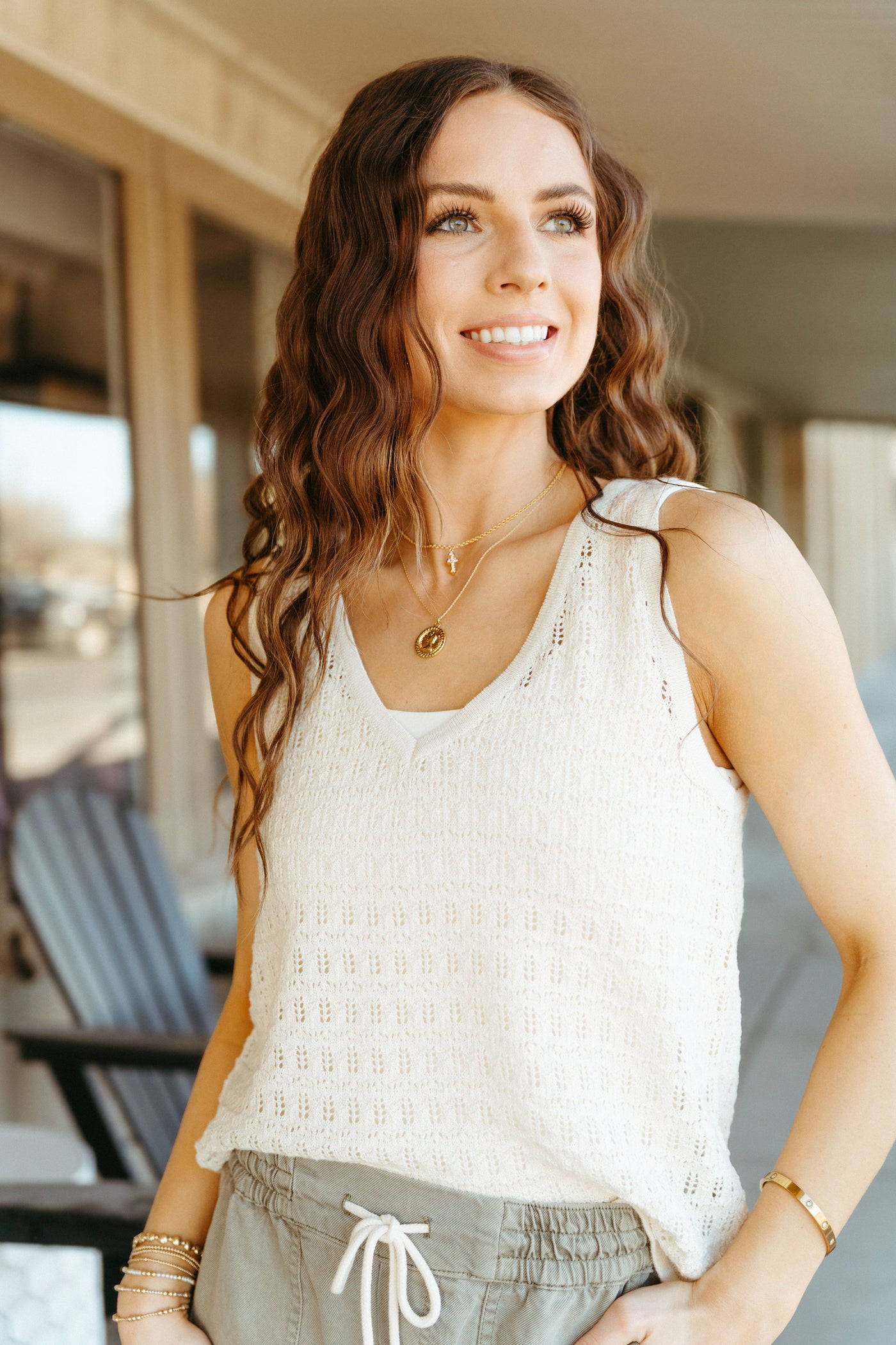 Nilo Crochet Tank Sea Salt ZW251494