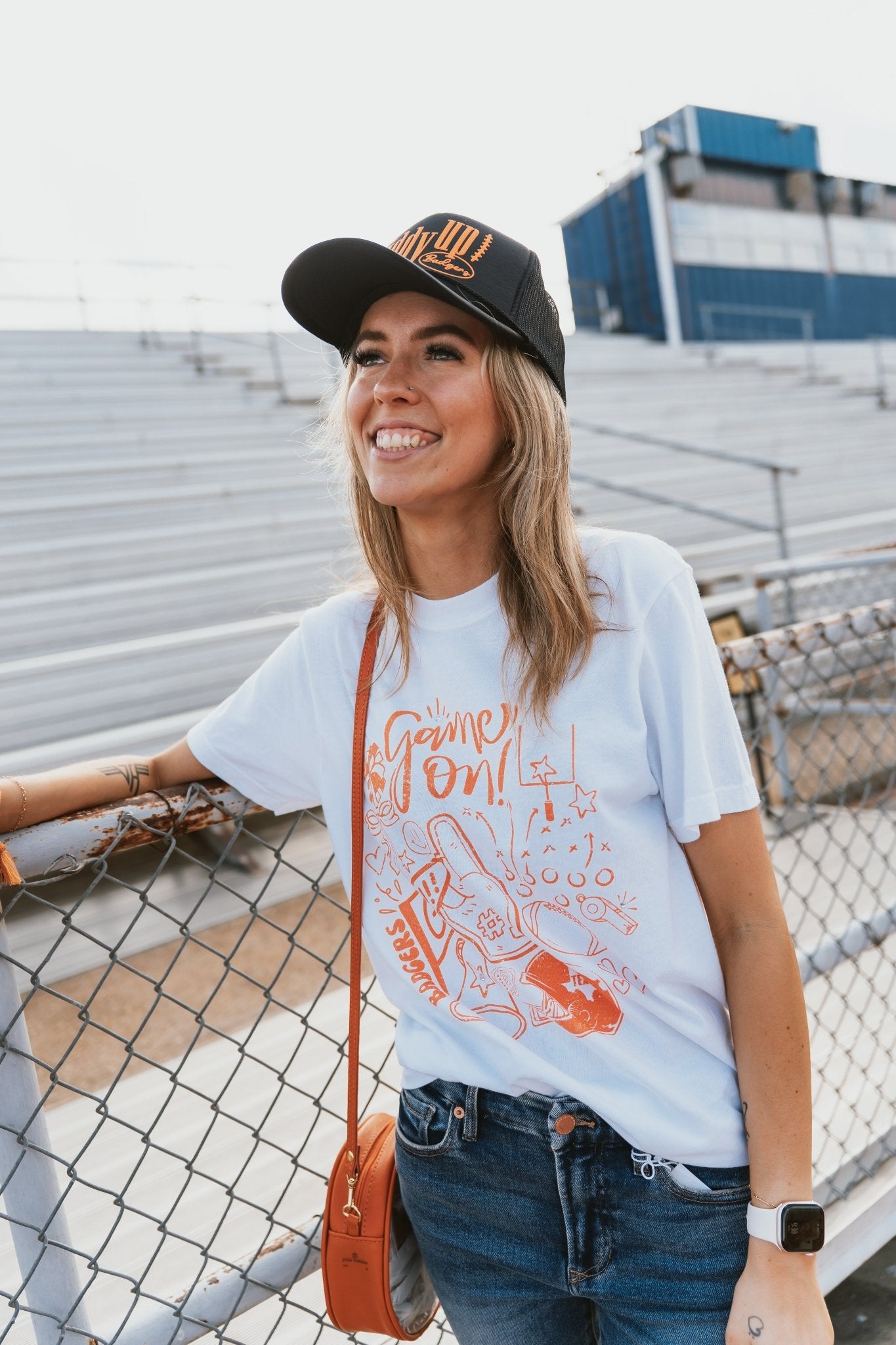 Badgers Orange Football Icon Tee - Southern Soule Designs