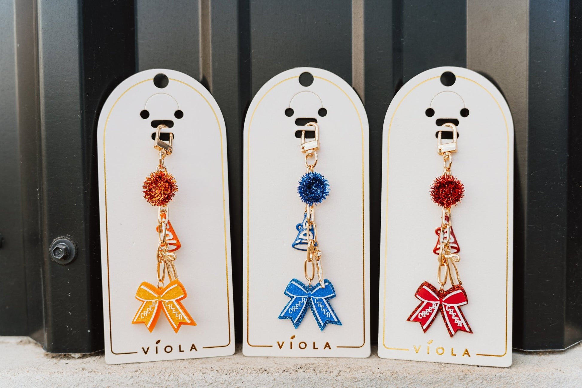Bag Charm Keychain with Pom Pom & Bow - Southern Soule Designs