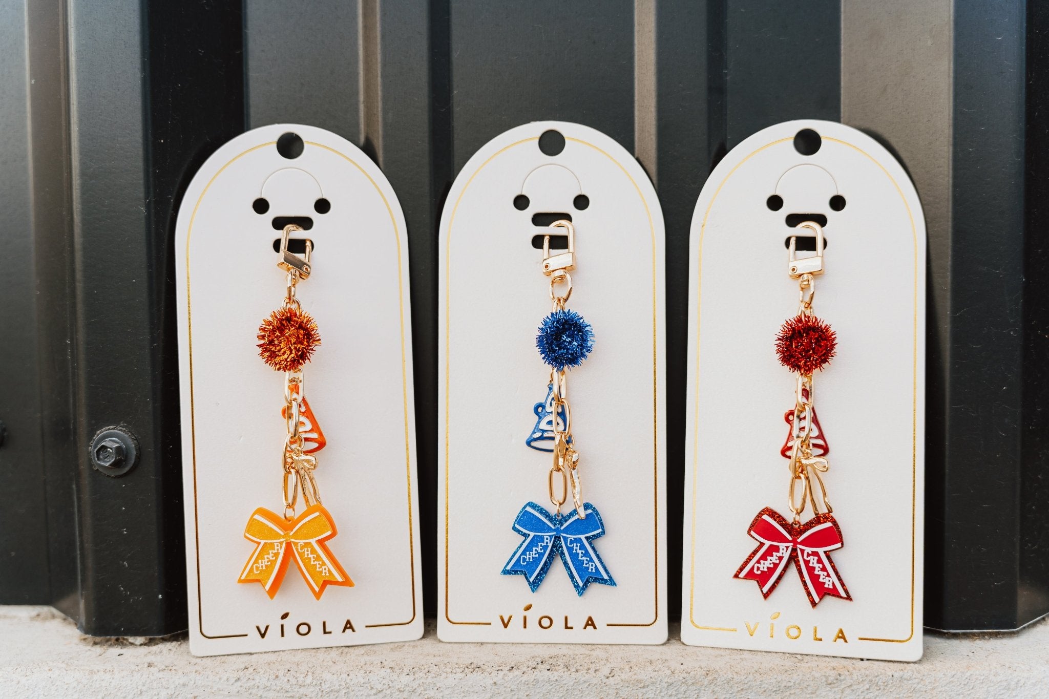 Bag Charm Keychain with Pom Pom & Bow - Southern Soule Designs