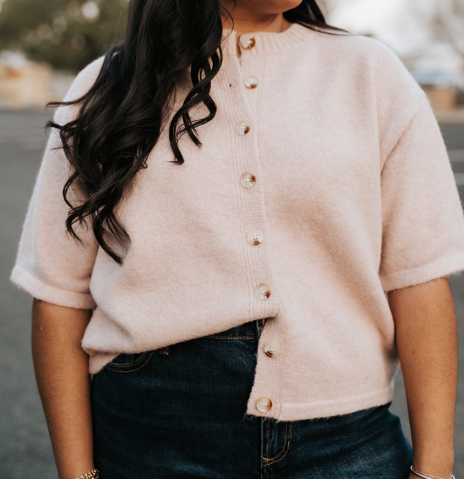 Ballet Brushed 1/2 Sleeve Button - Up Sweater WL25 - 10761 - Southern Soule Designs