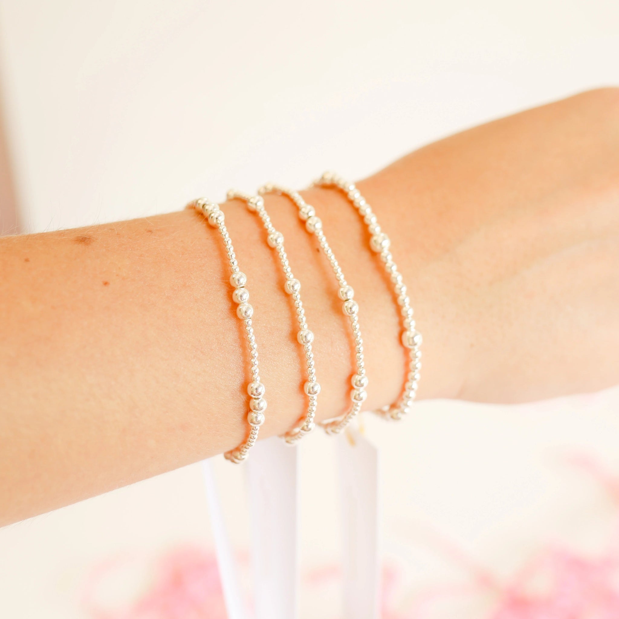 Beaded Blondes Olive Silver Bracelet - Southern Soule Designs