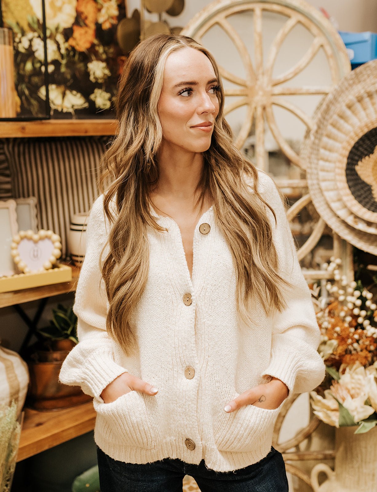 Beige Cactus Cardigan J5646 - Southern Soule Designs