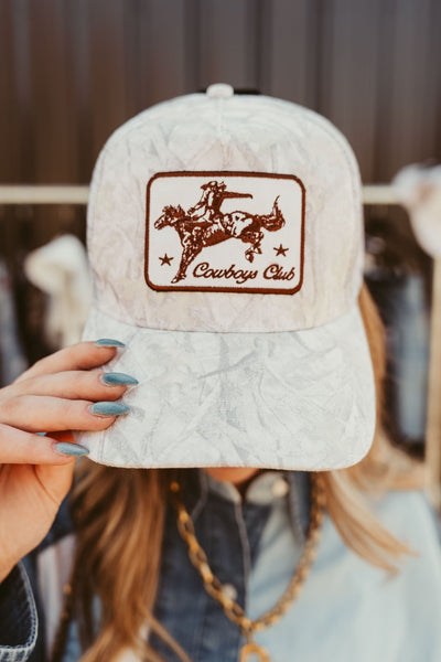Beige Camo Cowboy and Horse Embroidered Cap - Southern Soule Designs