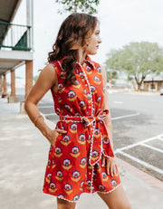 Berry Floral Print Scalloped Dress CD06056 - Southern Soule Designs