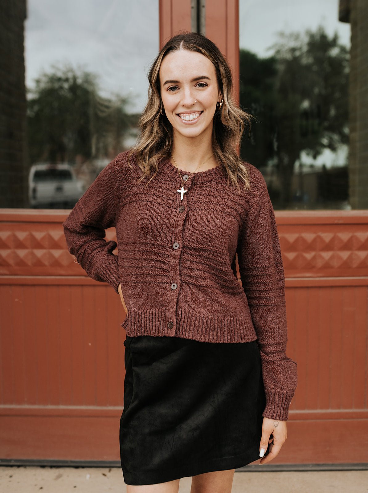 Between the Lines Cardigan Sandalwood ZW253361 - Southern Soule Designs