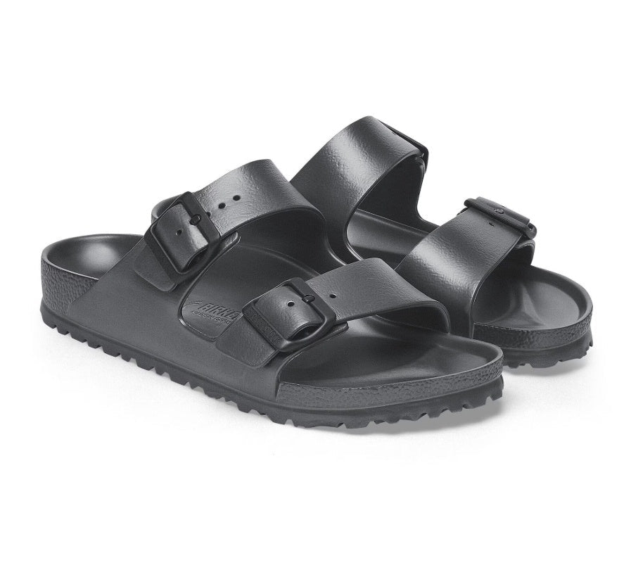 Birkenstock Arizona Essentials Metallic Anthracite Narrow/Medium - Southern Soule Designs