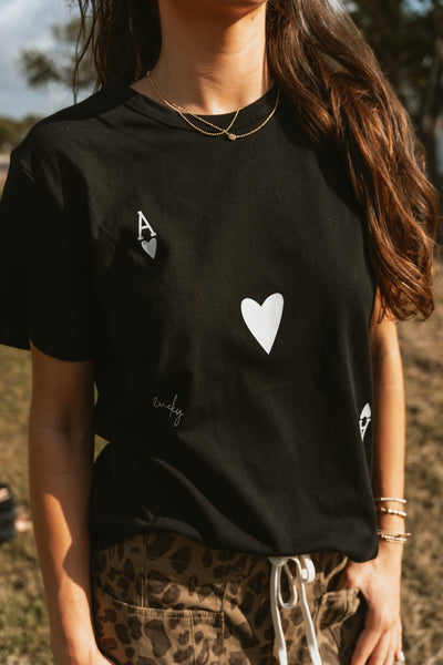 Black Ace of Hearts Tee TBT13826 - Southern Soule Designs