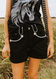 Black Arrow Denim Shorts HH8400 - Southern Soule Designs
