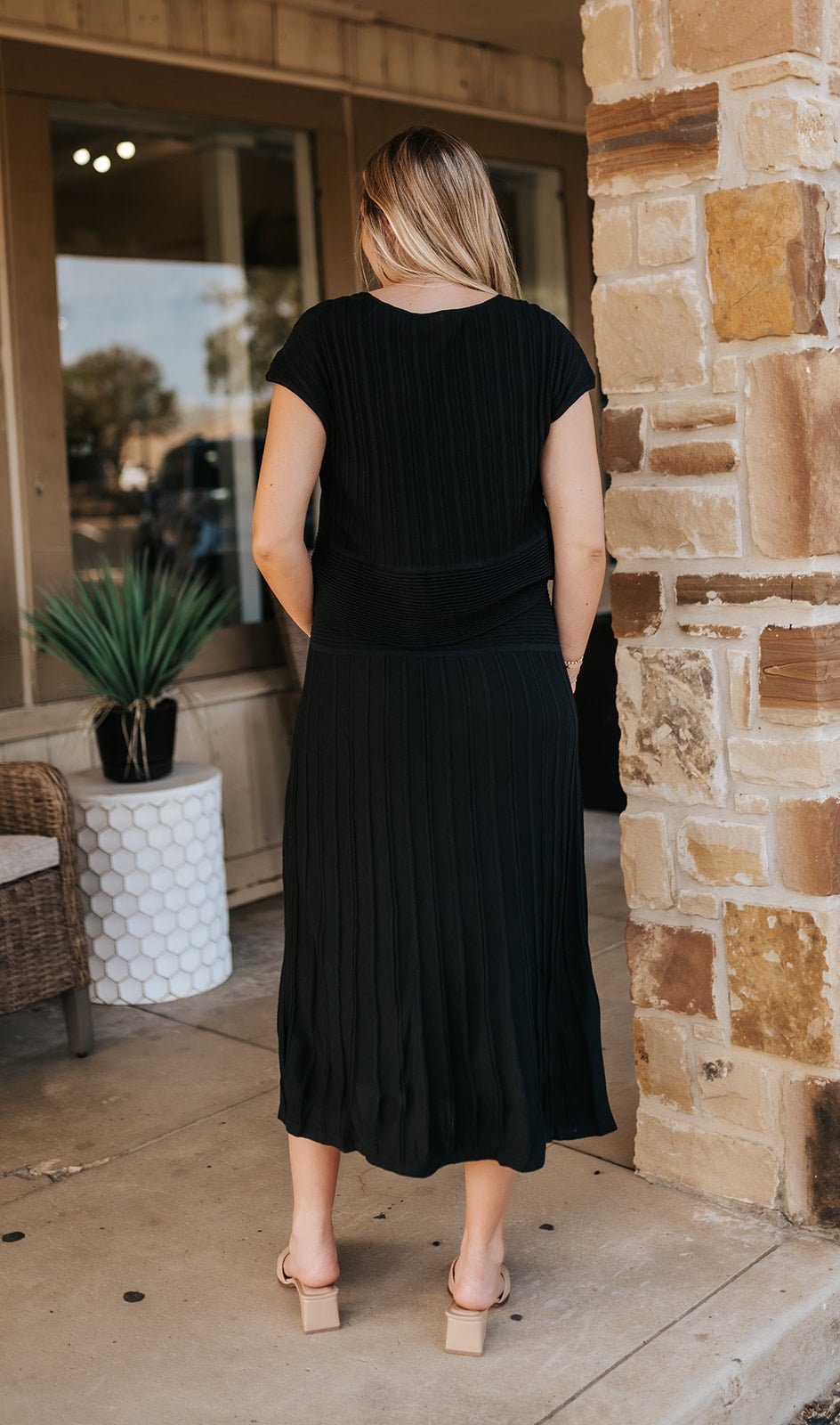 Black Cap Sleeve Wide Dress RB50503 - Southern Soule Designs