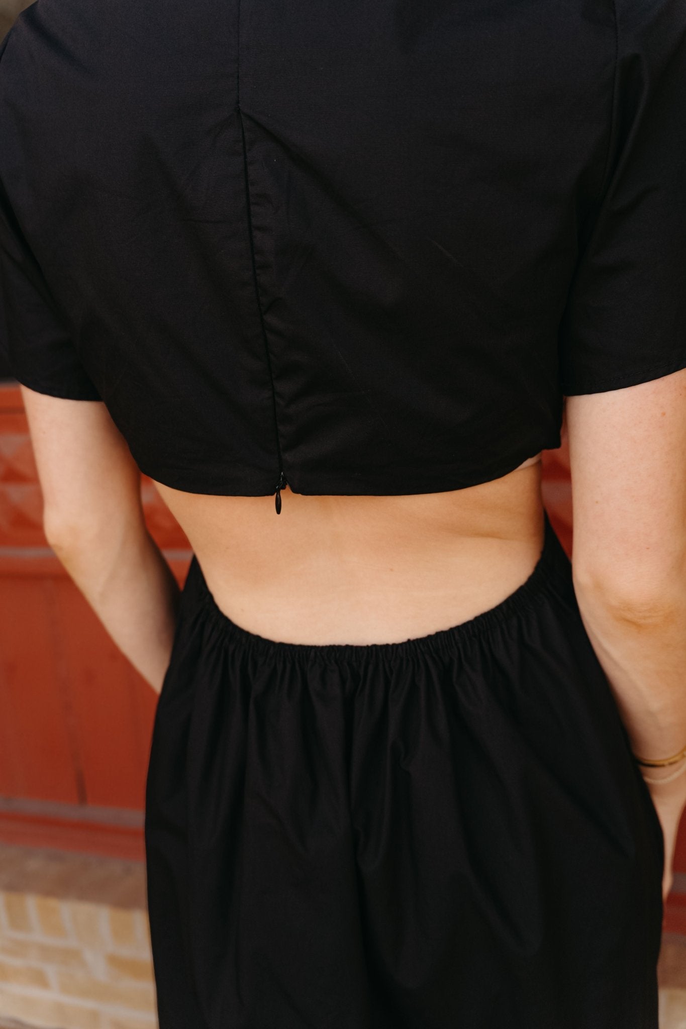 Black Collar Cut Out Shirt Dress MD6855 - Southern Soule Designs