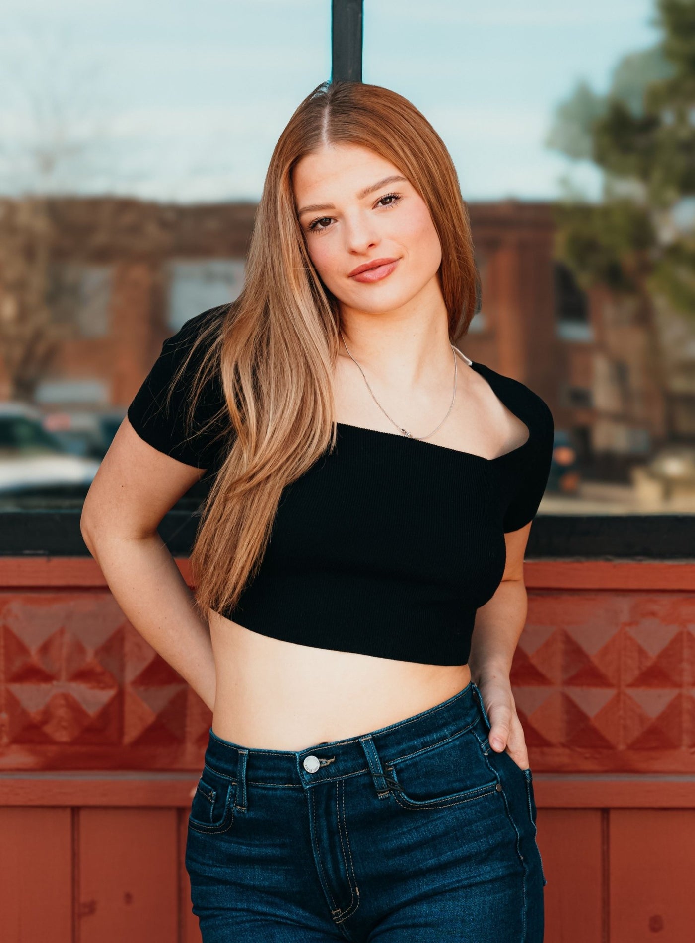 Black - Cream Criss Cross Back Knit Top MWT4485 - 2 - Southern Soule Designs