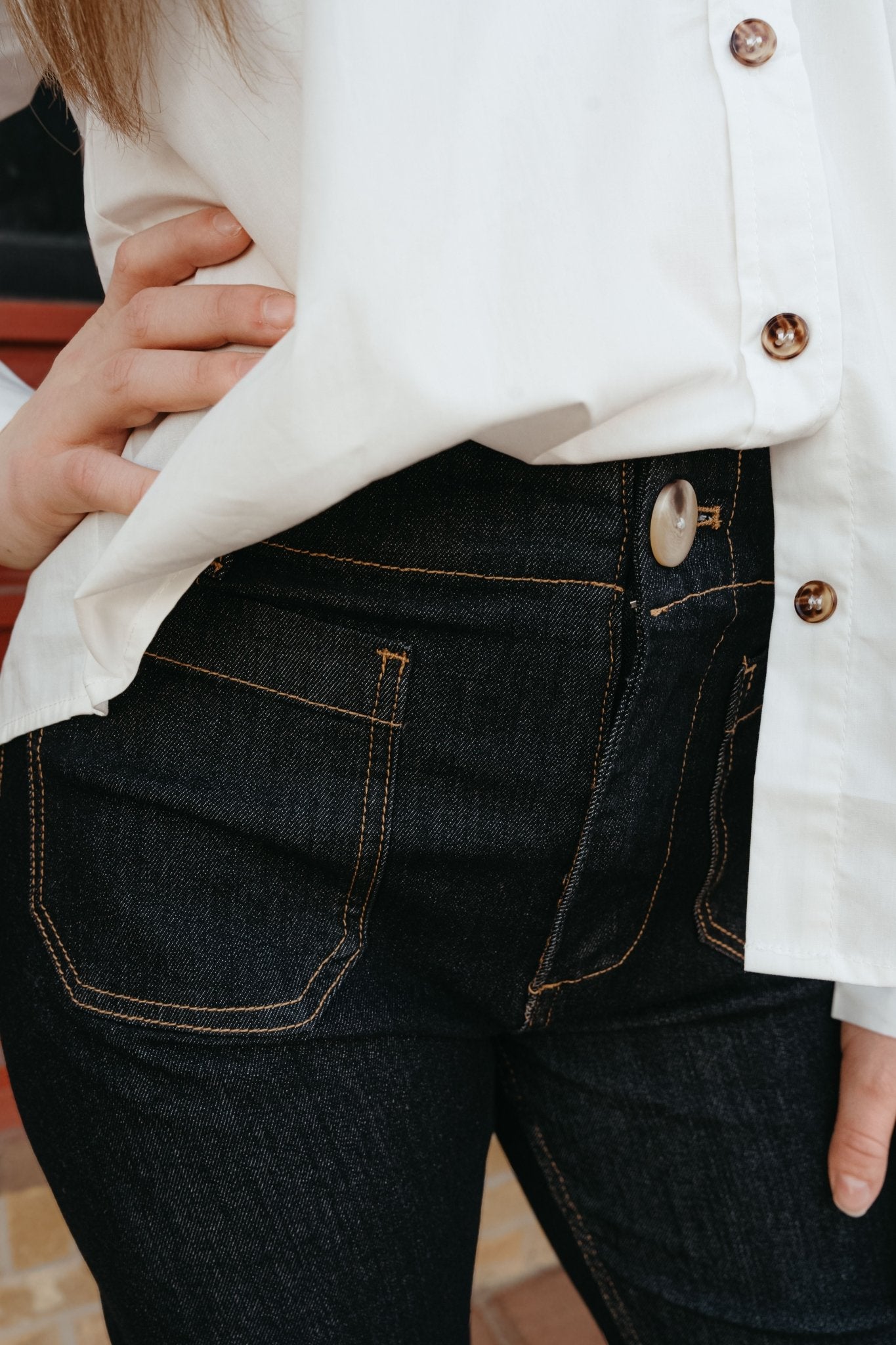 Black Denim Cropped straight Leg Pants PK11563 - Southern Soule Designs