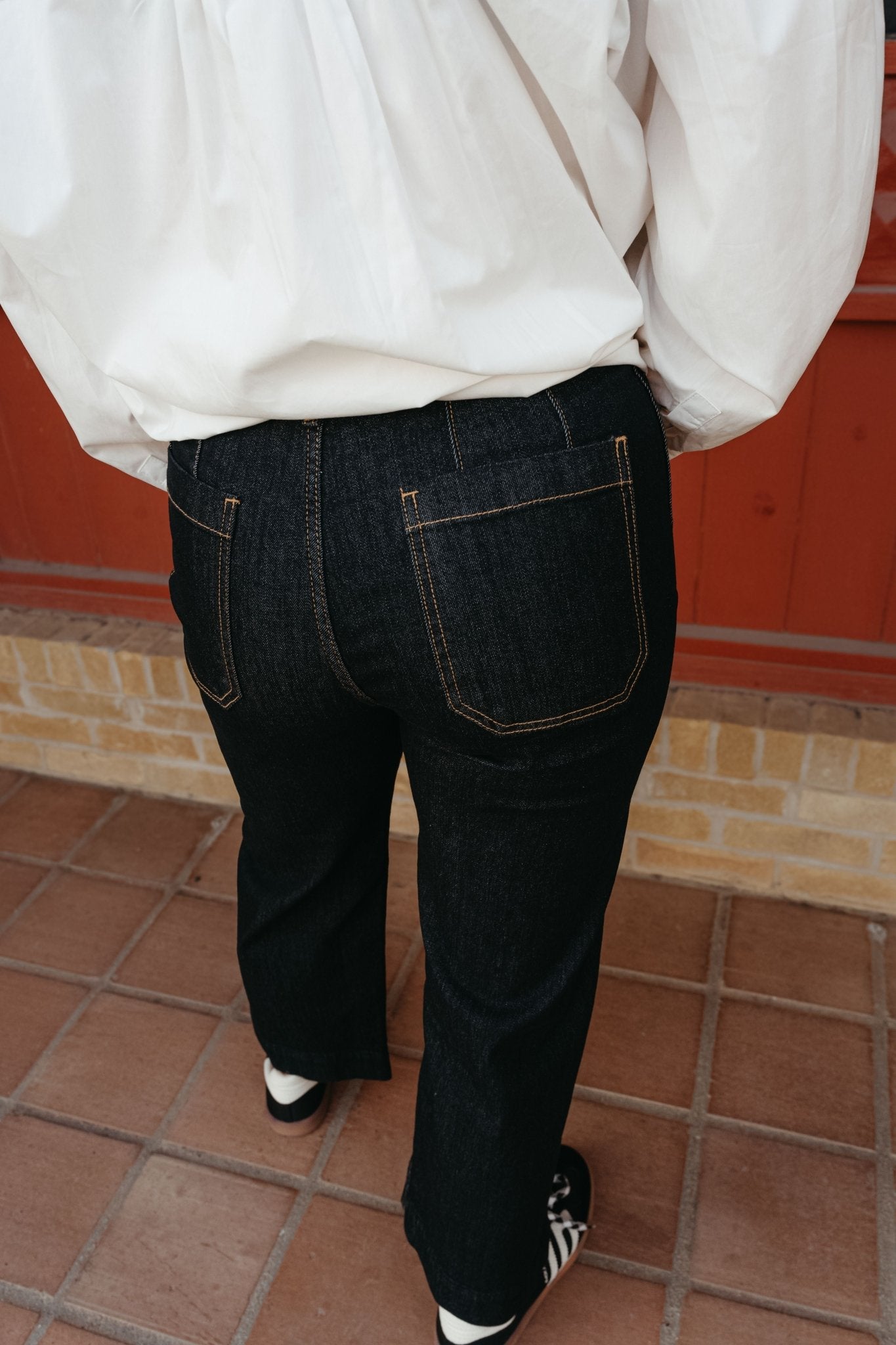 Black Denim Cropped straight Leg Pants PK11563 - Southern Soule Designs