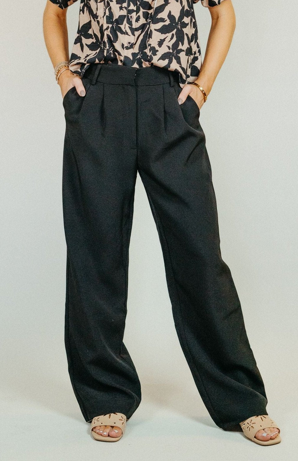 Black Fitted Trousers ILP3788 - Southern Soule Designs