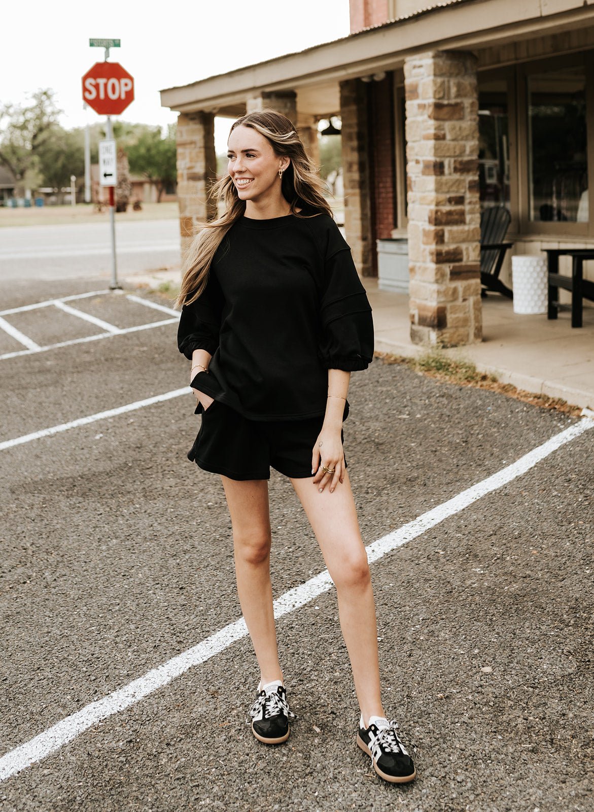 Black French Terry Playful Shorts P6447 - Southern Soule Designs