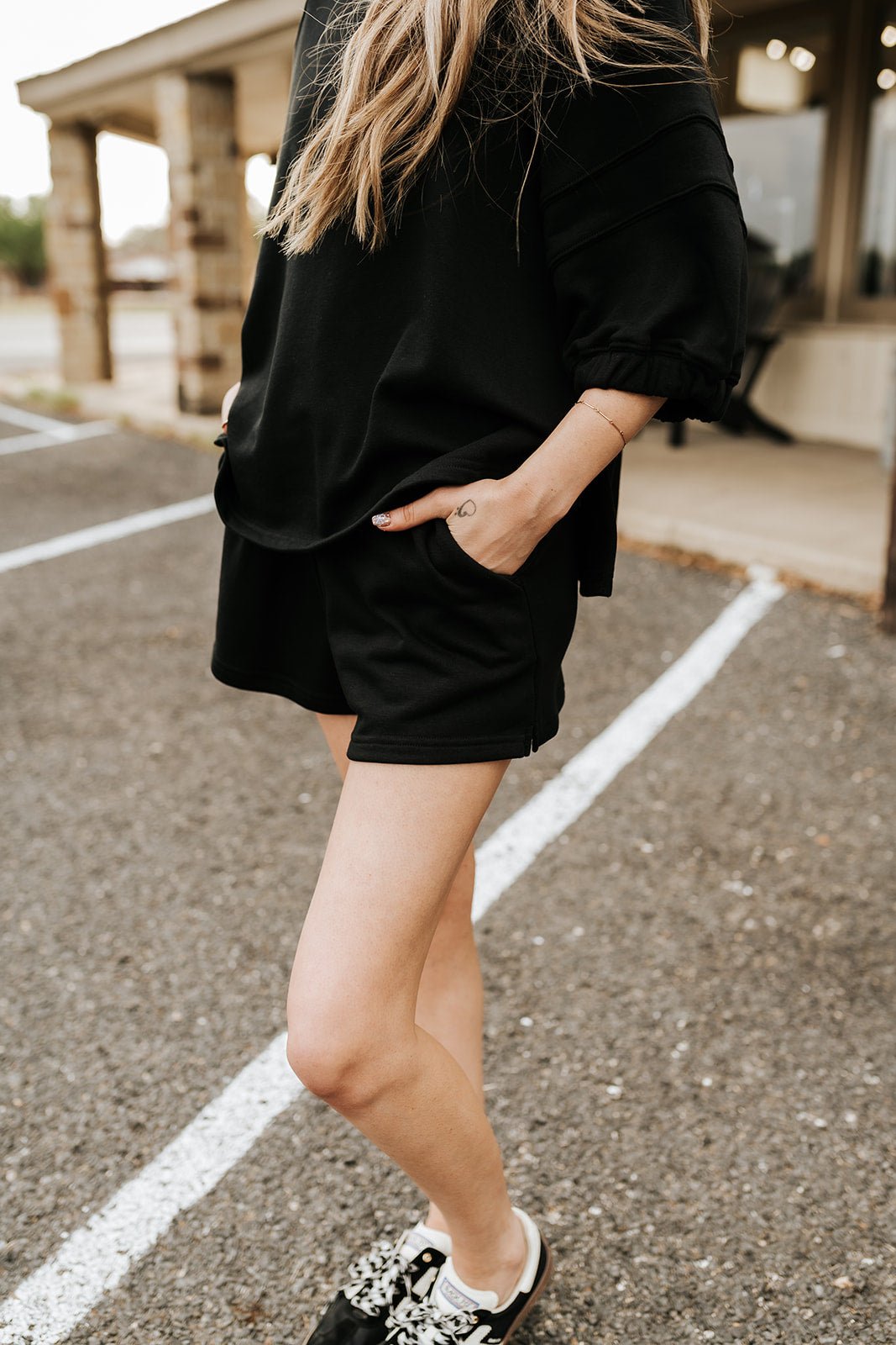 Black French Terry Playful Shorts P6447 - Southern Soule Designs