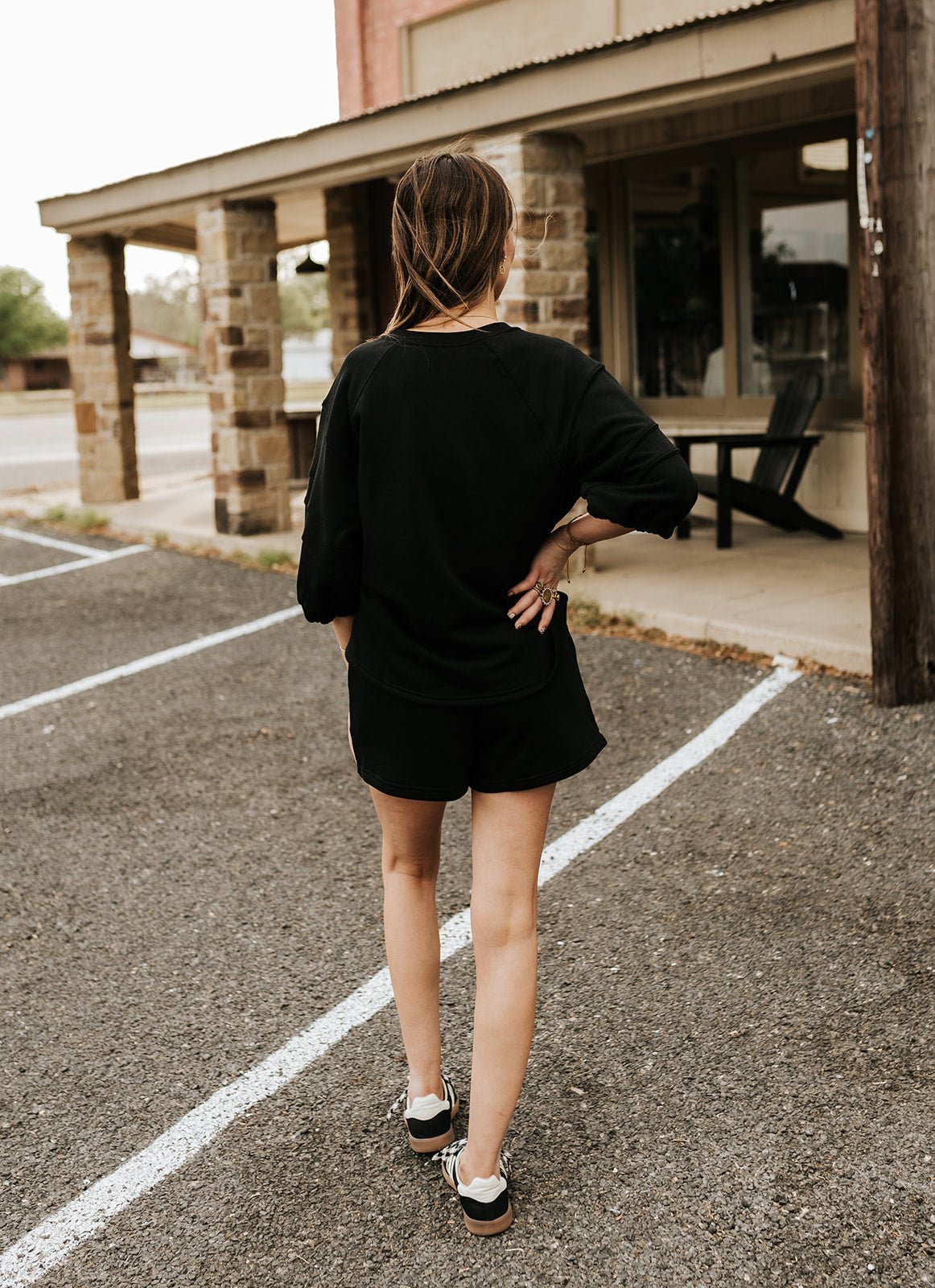 Black French Terry Playful Shorts P6447 - Southern Soule Designs