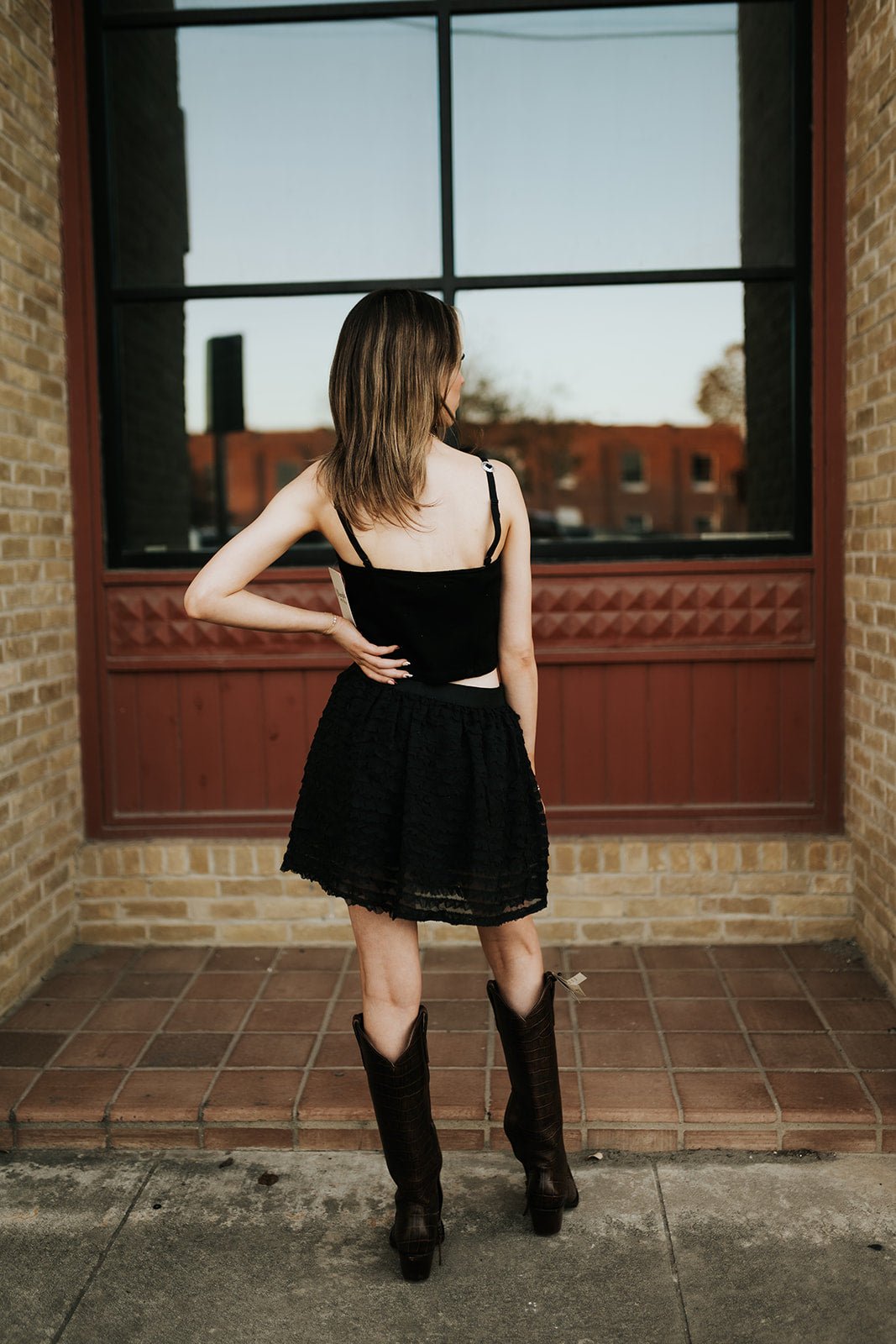 Black Frilled Detail Mini Skirt MS20268 - Southern Soule Designs