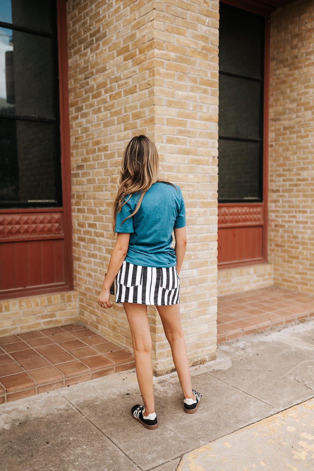 Black Game Day Striped Mini Skort G90375 - Southern Soule Designs