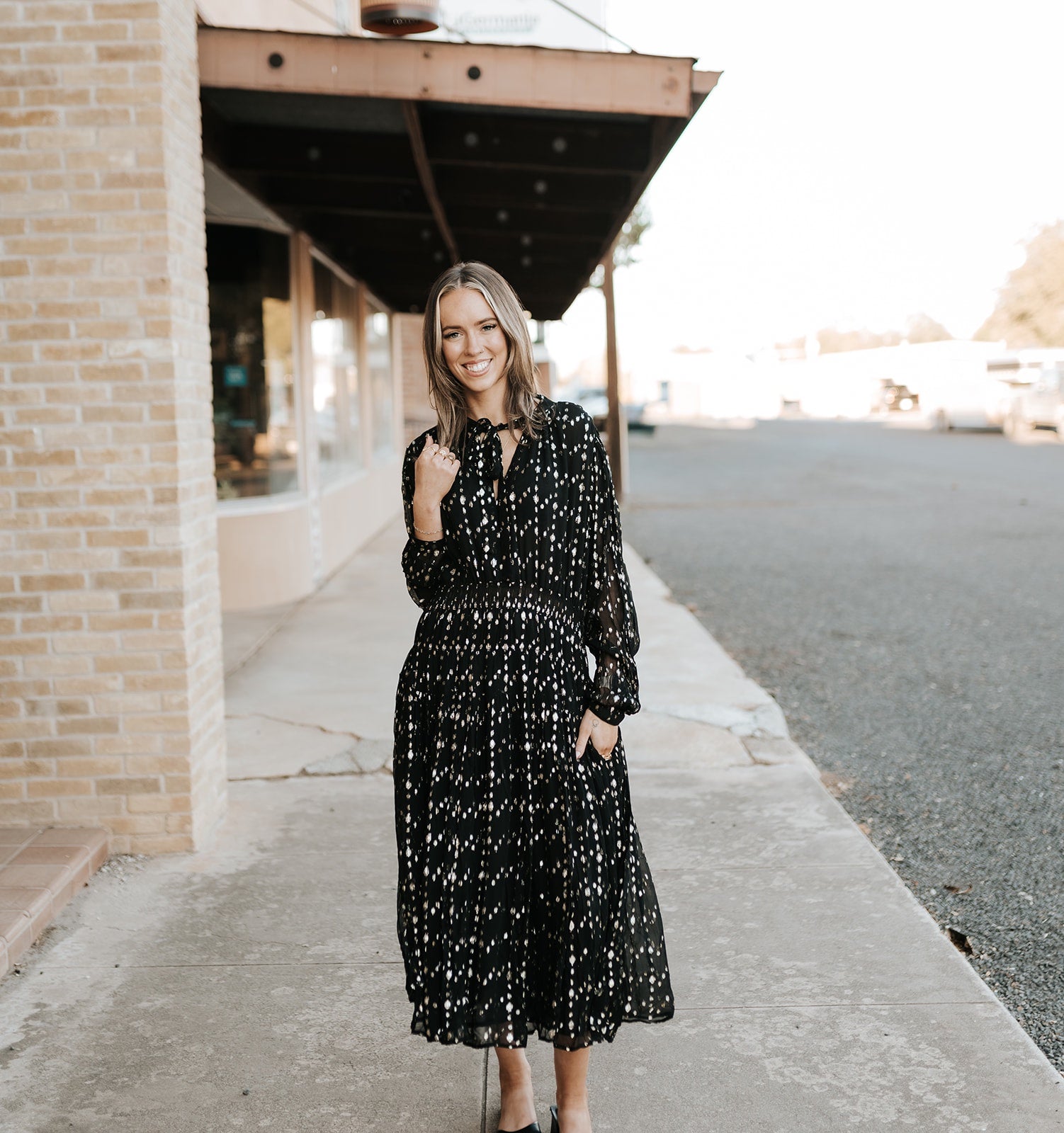 Black Geo Print Maxi Dress CFJ50310 - Southern Soule Designs