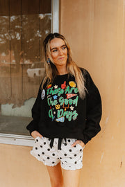 Black Good Ol Days Crop Sweatshirt - Southern Soule Designs