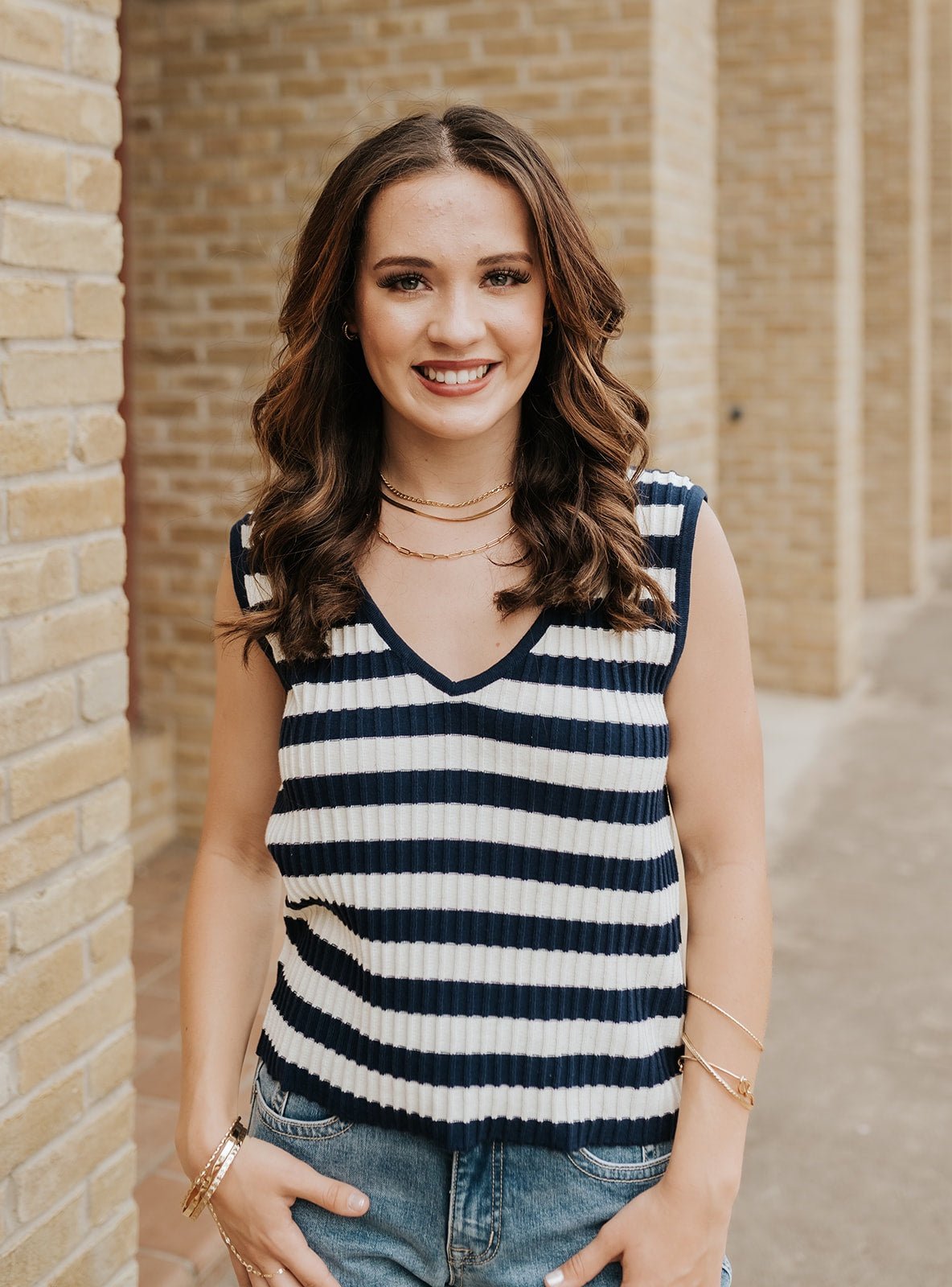 Black Iris Stripe Celia Top - Southern Soule Designs