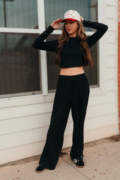 Black Knit Top and Pant Set WL24 - 9294 - Southern Soule Designs